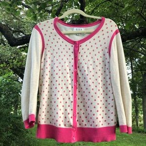 L Pink Polkadot Elle Sweater